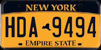 NY license plate HDA9494