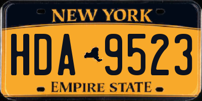 NY license plate HDA9523