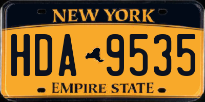 NY license plate HDA9535