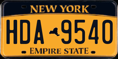 NY license plate HDA9540