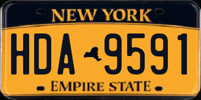 NY license plate HDA9591