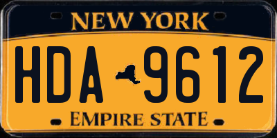 NY license plate HDA9612