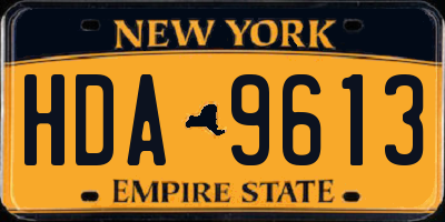 NY license plate HDA9613