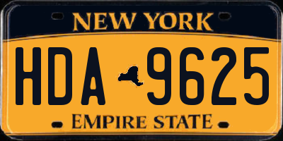 NY license plate HDA9625