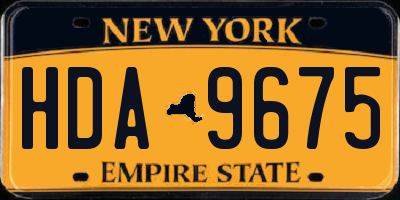 NY license plate HDA9675