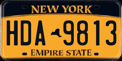 NY license plate HDA9813