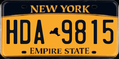 NY license plate HDA9815