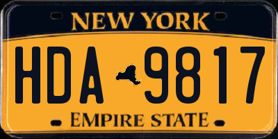 NY license plate HDA9817