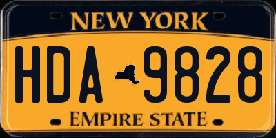 NY license plate HDA9828