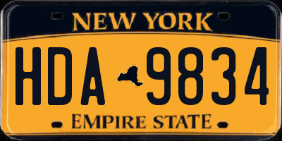 NY license plate HDA9834
