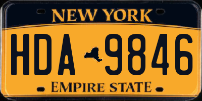 NY license plate HDA9846