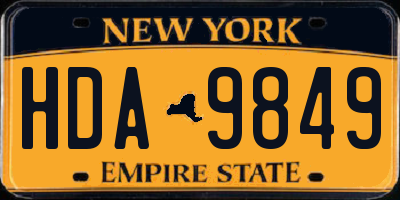 NY license plate HDA9849