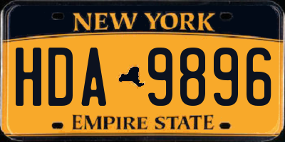 NY license plate HDA9896