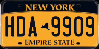 NY license plate HDA9909