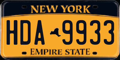NY license plate HDA9933