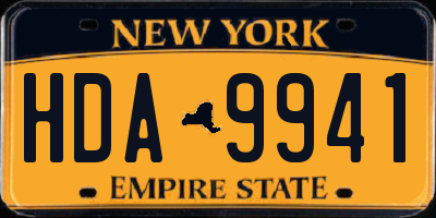 NY license plate HDA9941