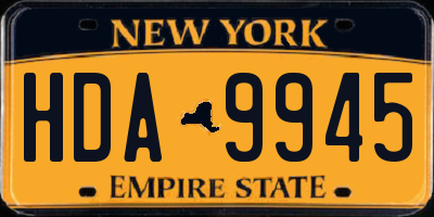 NY license plate HDA9945