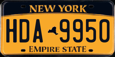 NY license plate HDA9950