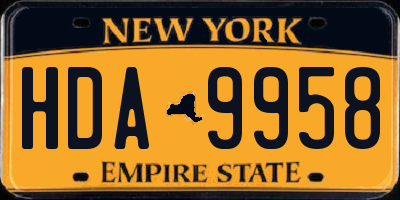 NY license plate HDA9958