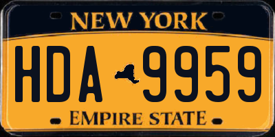 NY license plate HDA9959