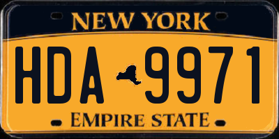 NY license plate HDA9971