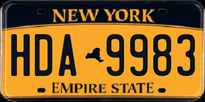 NY license plate HDA9983