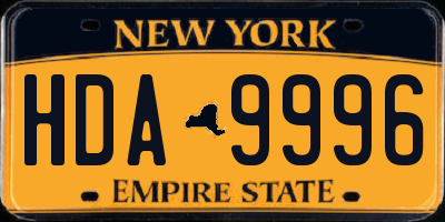 NY license plate HDA9996