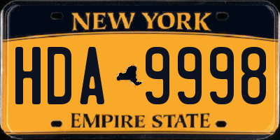 NY license plate HDA9998