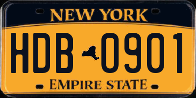 NY license plate HDB0901