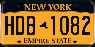NY license plate HDB1082