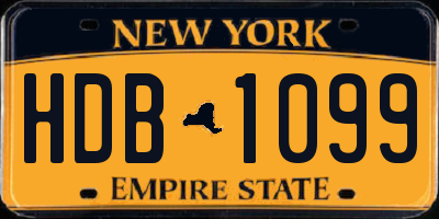 NY license plate HDB1099