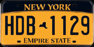 NY license plate HDB1129