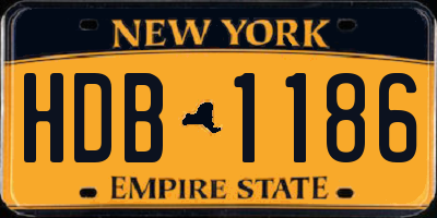 NY license plate HDB1186