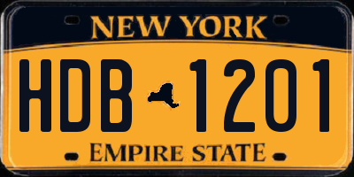 NY license plate HDB1201