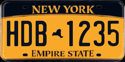 NY license plate HDB1235