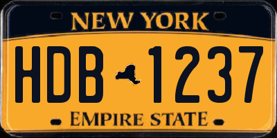NY license plate HDB1237