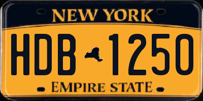 NY license plate HDB1250