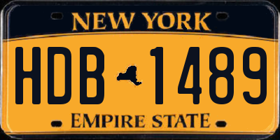 NY license plate HDB1489