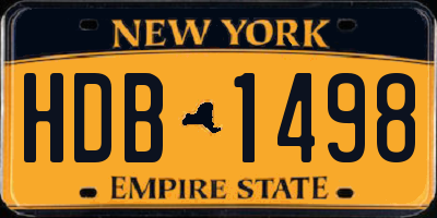NY license plate HDB1498