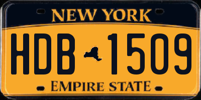 NY license plate HDB1509