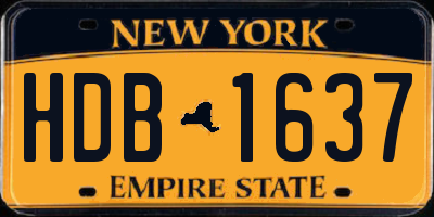 NY license plate HDB1637