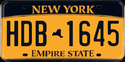 NY license plate HDB1645