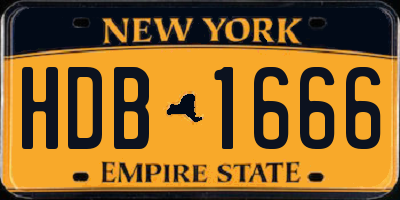 NY license plate HDB1666