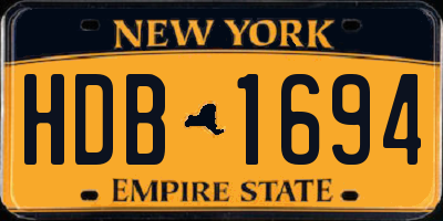 NY license plate HDB1694