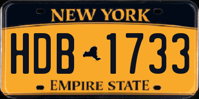 NY license plate HDB1733