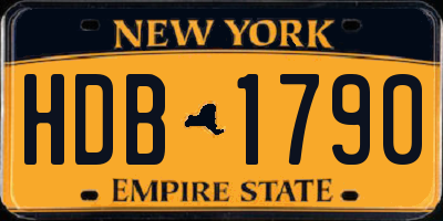 NY license plate HDB1790
