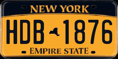 NY license plate HDB1876