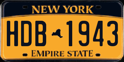 NY license plate HDB1943