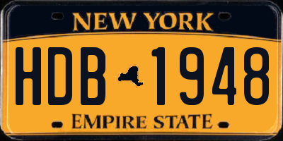 NY license plate HDB1948