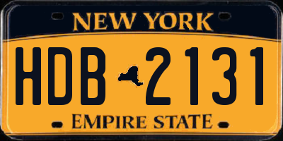 NY license plate HDB2131